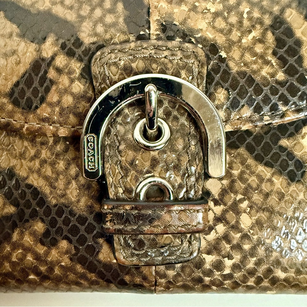 Coach Soho Python Embossed Snakeskin Leather Wallet - Picture 9 of 13